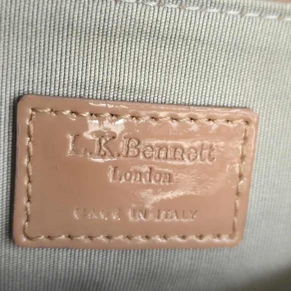 L.K. Bennett Elegant Nude Patent Leather Shoulder Bag - Picture 11 of 15